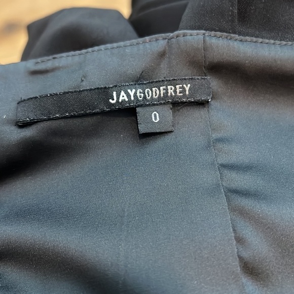 JayGodfrey Black Ruffled Strap Jumpsuit Size 0 - Picture 7 of 7